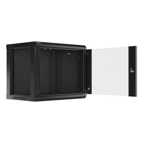 Lanberg 9U 19" fali rack szekrény 600x450mm fekete (WF01-6409-10B)