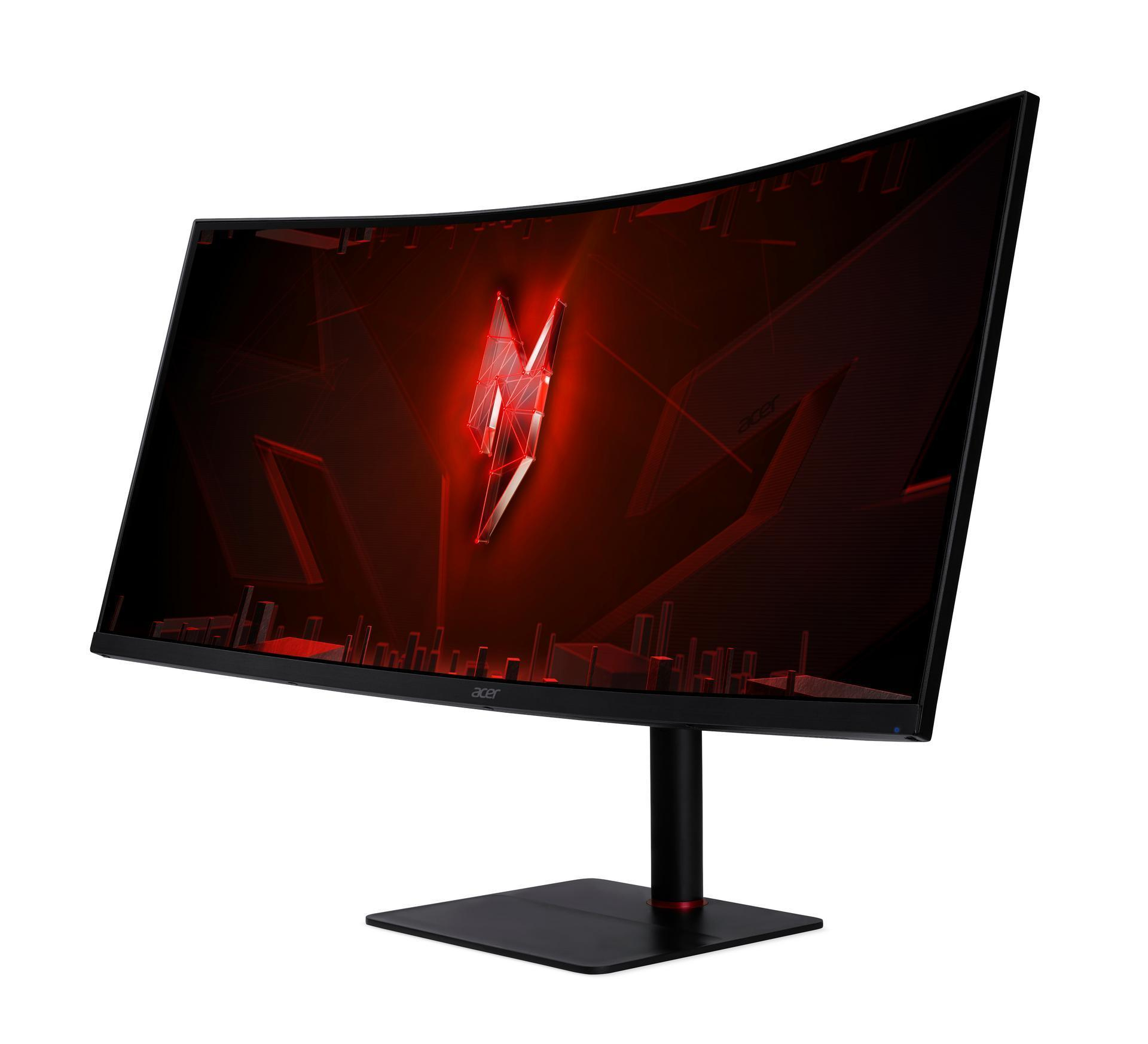 Acer 34" NITRO XV345CURX0bmiipphx Monitor - 3440x1440, UWQHD, LED, VA, 200Hz, 0,5ms, Ívelt, Hangszóró, FreeSync, Pivot, Gamer, Fekete