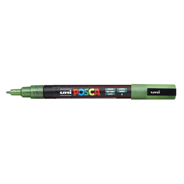Uni POSCA PC-3ML csillámló zöld marker Uni POSCA PC-3ML csillámló zöld marker