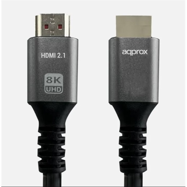 Approx Kábel - HDMI 2.1 kábel apa/apa 2m (UHD 8K, 4K, FHD, aranyozott, HDR10, HDCP 2.2, Dolby TrueHD, ARC) (APPC63)