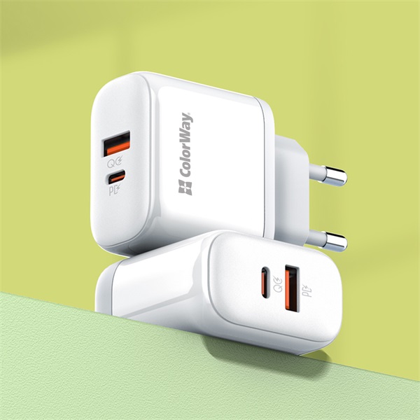 COLORWAY CW-CHS042PD-WT USB töltő adapter Power Delivery Port PPS USB (Type-C PD + USB QC3.0) (45W) Fehér 