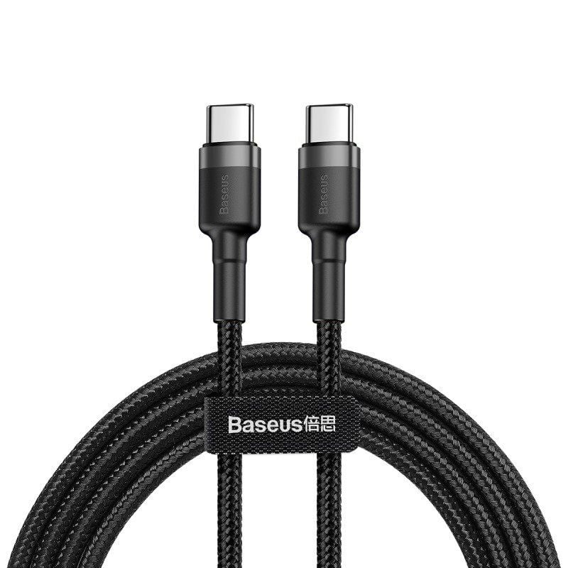 Baseus Cafule USB-C-USB-C kábel 1m fekete-szürke (CATKLF-GG1) Baseus Cafule USB-C-USB-C kábel 1m fekete-szürke (CATKLF-GG1)