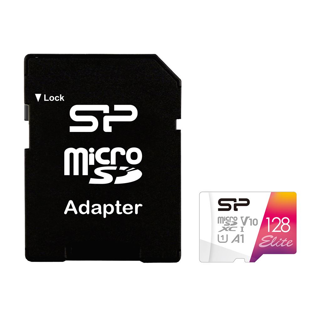 128GB microSDXC Silicon Power Elite CL10 U1 V10 + adapter (SP128GBSTXBV1V20SP)