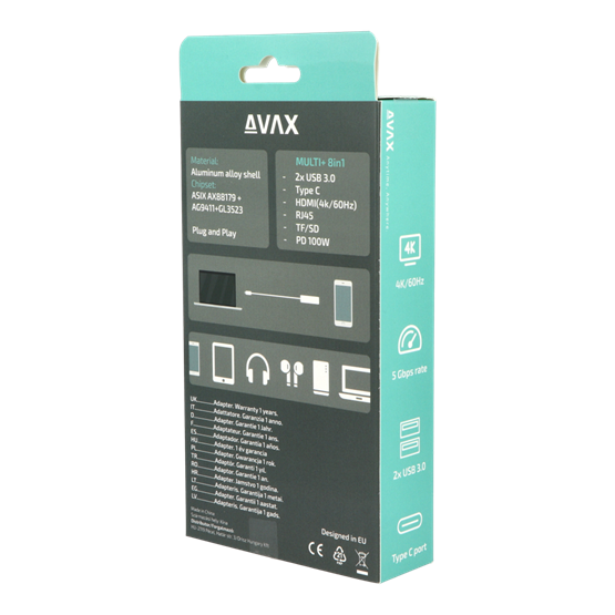  AVAX HB612 CONNECT+ 8in1 Multi HUB  