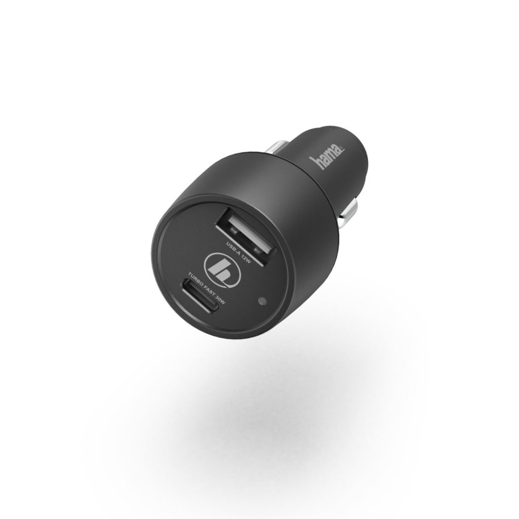 Hama 210589 USB-A + Type-C (PD, QC) autós töltő fekete
