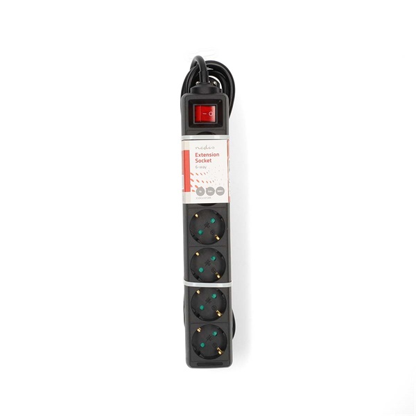 Nedis ESOC630F2BK 6 aljzatos kapcsolós 3 m 3680 W 16 A elosztó Nedis ESOC630F2BK 6 aljzatos kapcsolós 3 m 3680 W 16 A elosztó