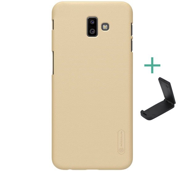 NILLKIN SUPER FROSTED műanyag telefonvédő (gumírozott, érdes felület + asztali tartó) ARANY [Samsung Galaxy J6 Plus (SM-J610F)]
