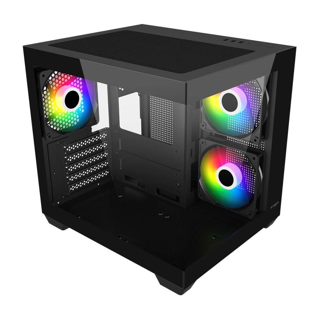 FSP S140-BA táp nélküli ablakos Micro ATX ház fekete