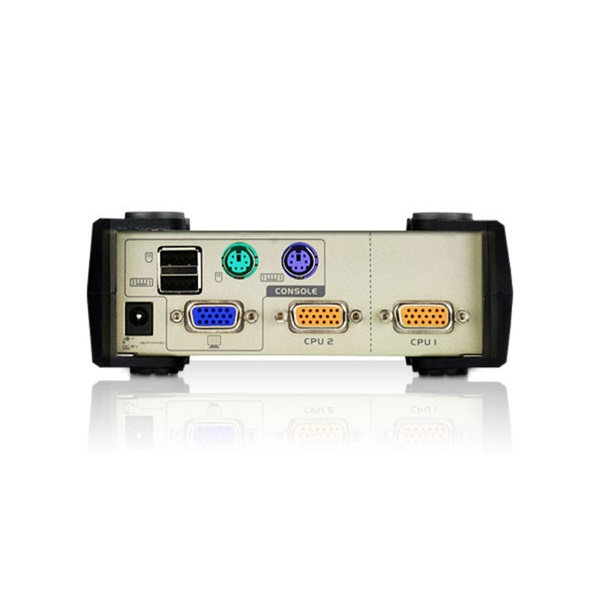 2 portos USB-s KVM switch, (billentyűzet, video, egér) elosztó, PS/2 és VGA kimenettel Aten CS82U-AT