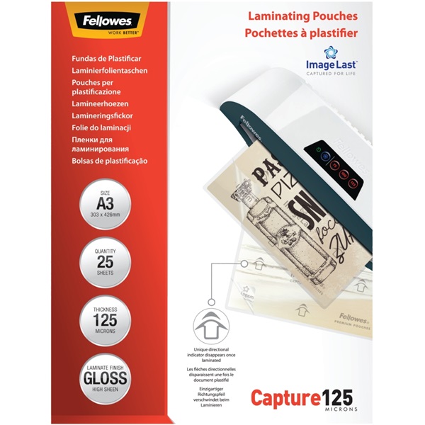 Fellowes A3 125mic 25db-os lamináló fólia Fellowes A3 125mic 25db-os lamináló fólia