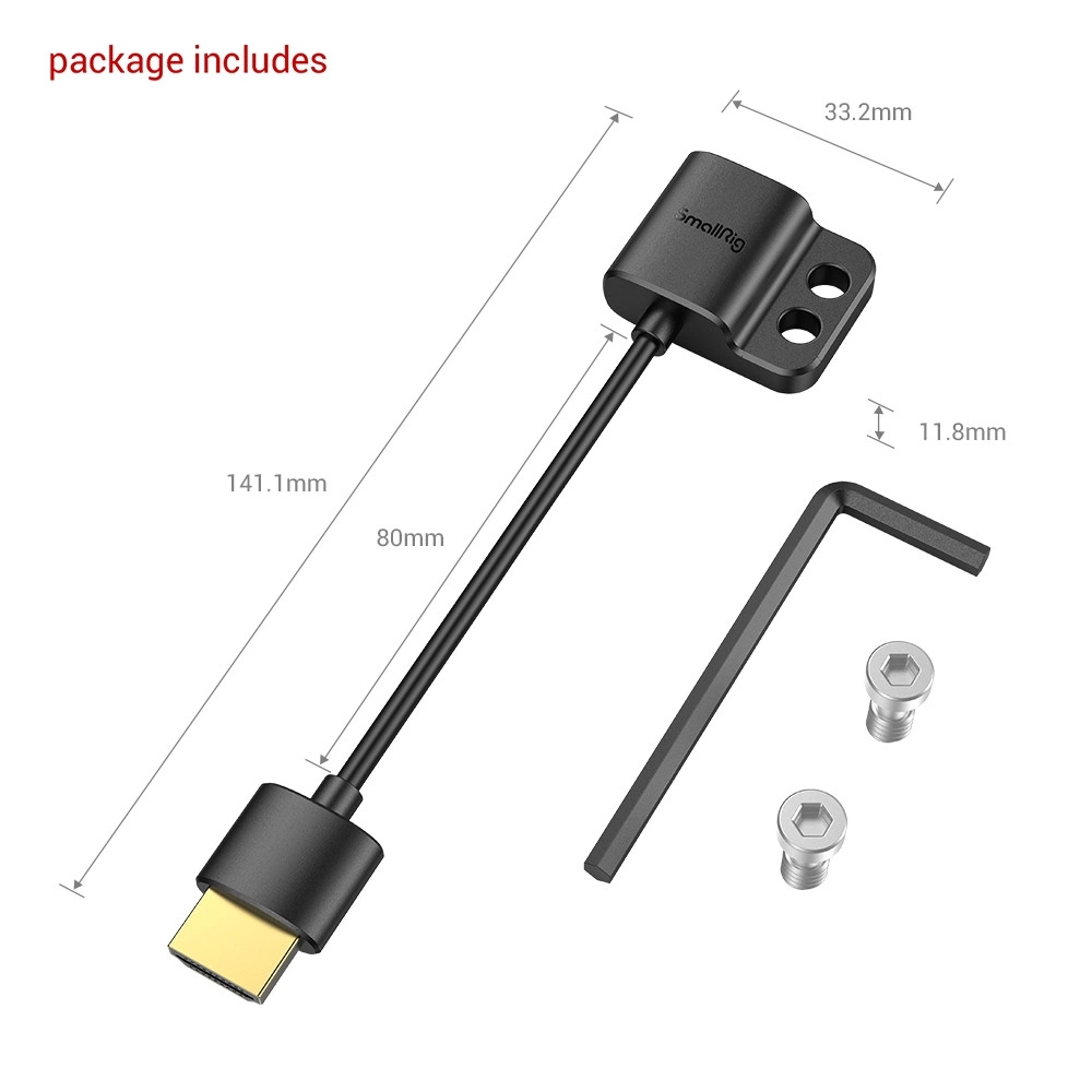SMALLRIG Ultra Slim 4K HDMI Adapter kábel  A to A 