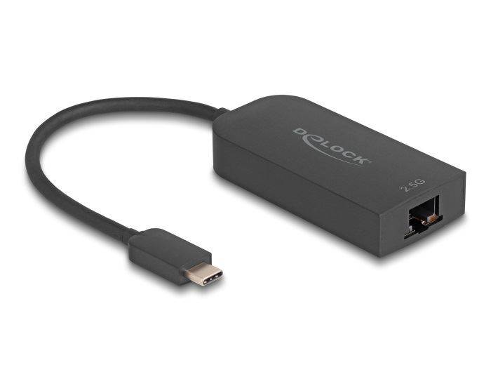 Delock USB-C 2.5 Gigabit LAN adapter fekete (66046)