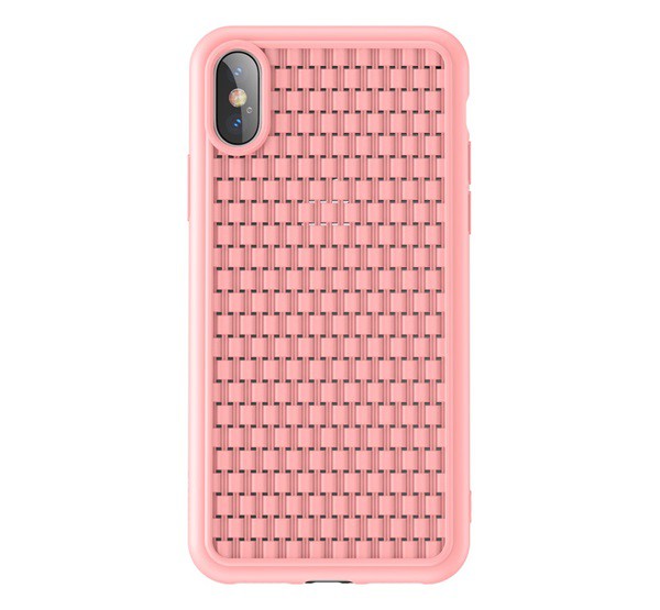 BASEUS BV 2. generációs szilikon telefonvédő (fonott minta) RÓZSASZÍN [Apple iPhone XS 5.8]
