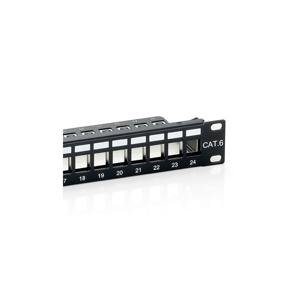 Equip  769124 24 port Cat6 1U  árnyékolt Keystone Patch Panel Fekete 