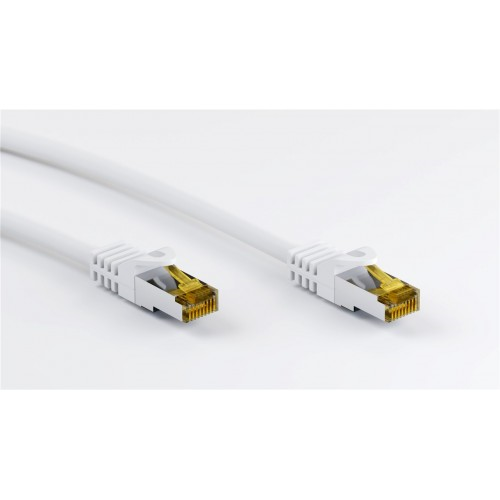 Goobay RJ45 patch kábel CAT 6A S/FTP (PiMF) 500 MHz CAT 7 nyers kábellel fehér Goobay RJ45 patch kábel CAT 6A S/FTP (PiMF) 500 MHz CAT 7 nyers kábellel fehér