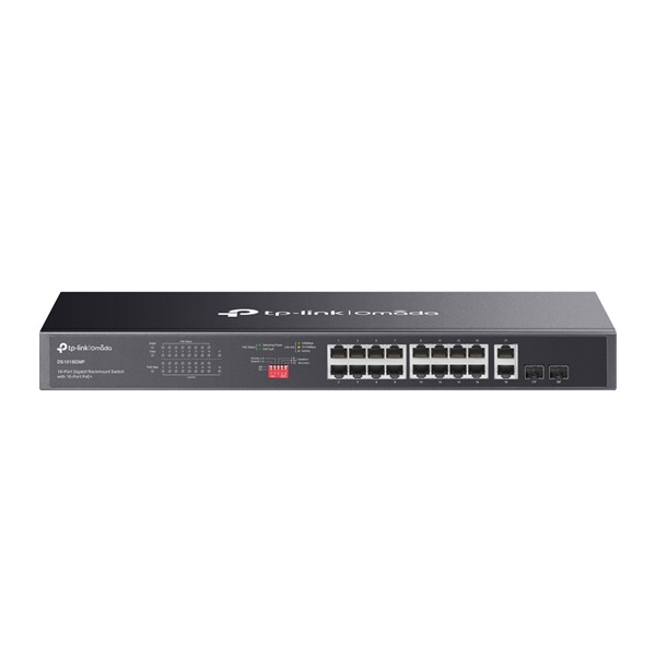 TP-LINK DS1018GMP 16x1000Mbps (POE+) + 2xGigabit SFP Fémházas Rackes TP-LINK DS1018GMP 16x1000Mbps (POE+) + 2xGigabit SFP Fémházas Rackes