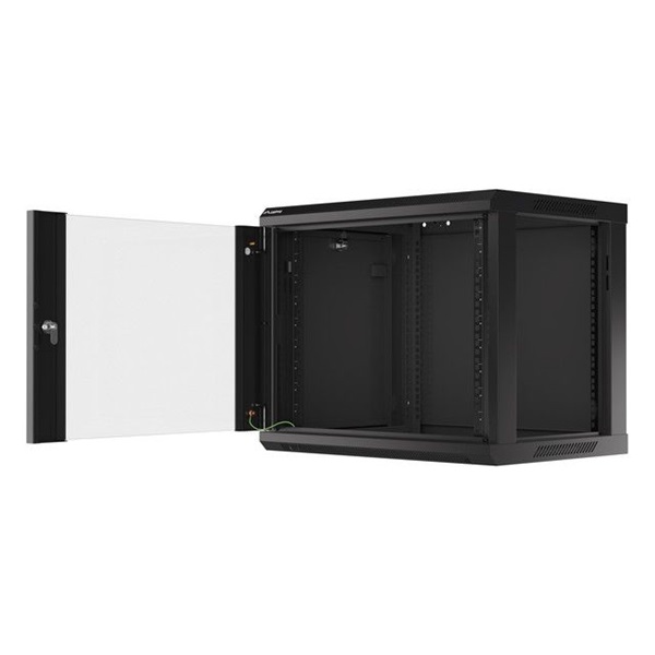 Lanberg 9U 19" fali rack szekrény 600x450mm fekete (WF01-6409-10B)