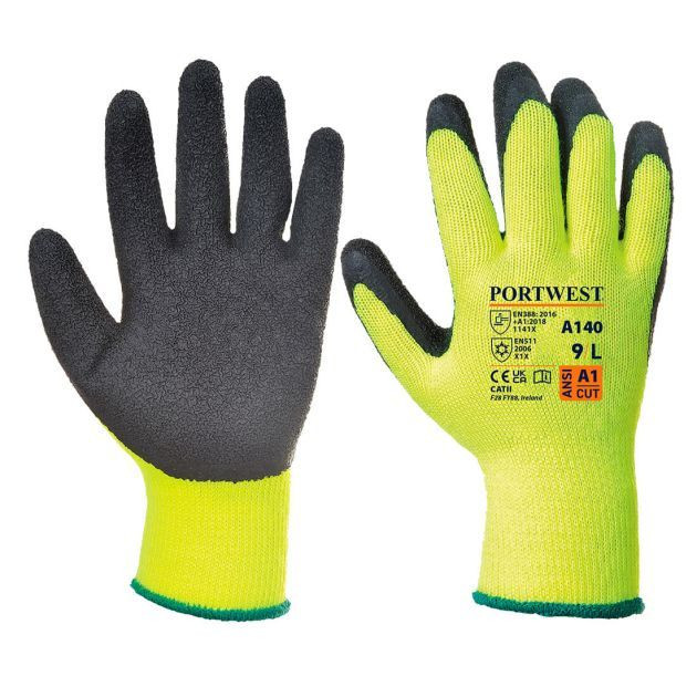 PORTWEST S 7 téli mártott latex védőkesztyű A140 (A140BKRS)