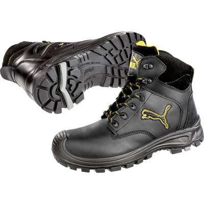 PUMA Safety Borneo Black Mid 630411-41 Biztonsági csizma S3 Méret: 41 Fekete, Sárga 1 pár PUMA Safety Borneo Black Mid 630411-41 Biztonsági csizma S3 Méret: 41 Fekete, Sárga 1 pár