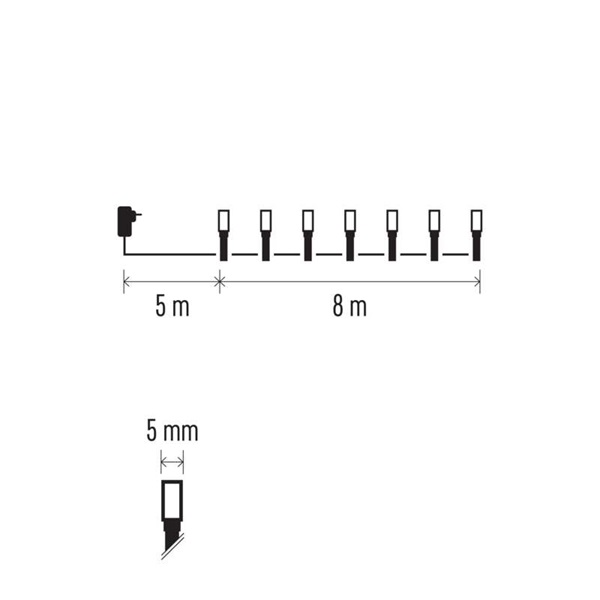 Emos D4AW02 8m/80LED/kül-beltéri/időzítős/meleg fehér karácsonyi LED fényfüzér Emos D4AW02 8m/80LED/kül-beltéri/időzítős/meleg fehér karácsonyi LED fényfüzér