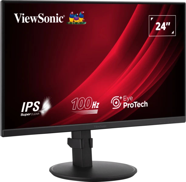 ViewSonic 23.8" VA2408-HDJ Monitor - 1920x1080, Full HD, LED, IPS, 100Hz, 5ms, Pivot, Fekete