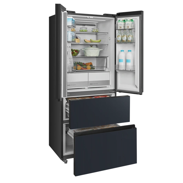 Midea MDRF600BIE70 Hűtő:276L Fagyasztó:159L No frost négyajtós hűtőszekrény Inox