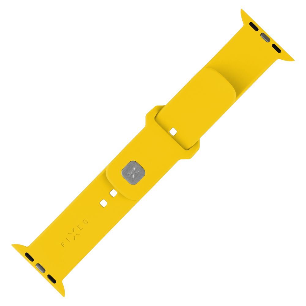 FIXED Sporty szilikon szíj az Apple Watch 42/44/45mm-es okosórákhoz Sárga