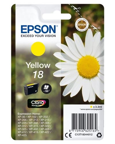 Epson C13T18044012 Claria Home tintapatron sárga Eredeti Epson C13T18044012 Claria Home tintapatron sárga Eredeti