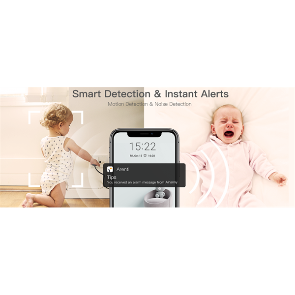 Arenti bébiőr AINANNY-CAM  3MP Wifi  sírás- hőmérséklet- páratartalom figyelés microSD  mikrofon  hangszóró Arenti bébiőr AINANNY-CAM  3MP Wifi  sírás- hőmérséklet- páratartalom figyelés microSD  mikrofon  hangszóró