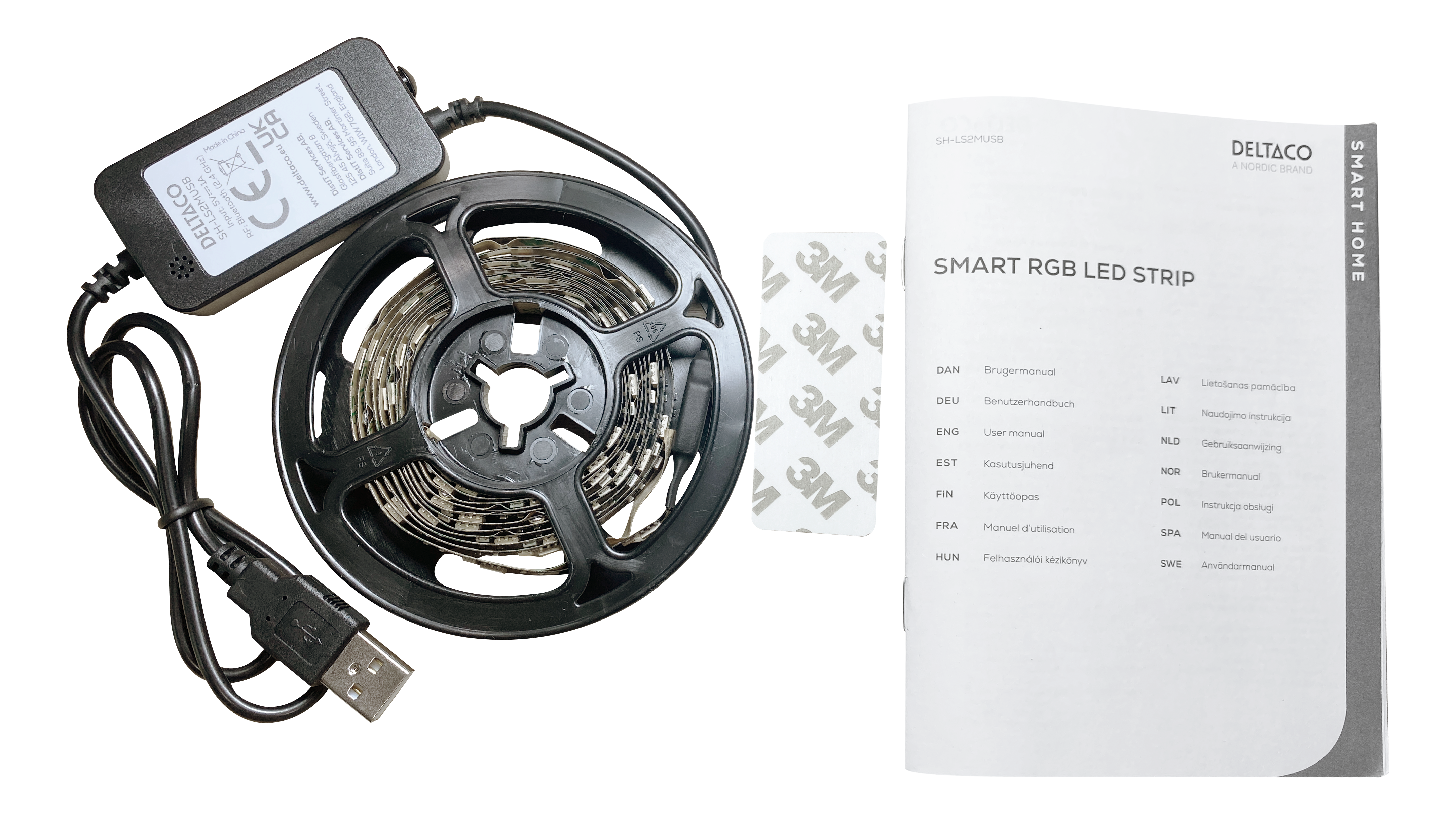 Deltaco SMART HOME SH-LS2MUSB  2 méter RGB USB tápellátású csak bluetooth  LED-szalag