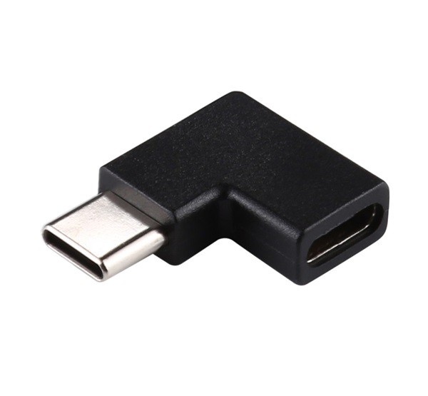Adapter (Type-C - Type-C, töltéshez, adatátvitelhez, 90 fokos / derékszög) FEKETE Adapter (Type-C - Type-C, töltéshez, adatátvitelhez, 90 fokos / derékszög) FEKETE