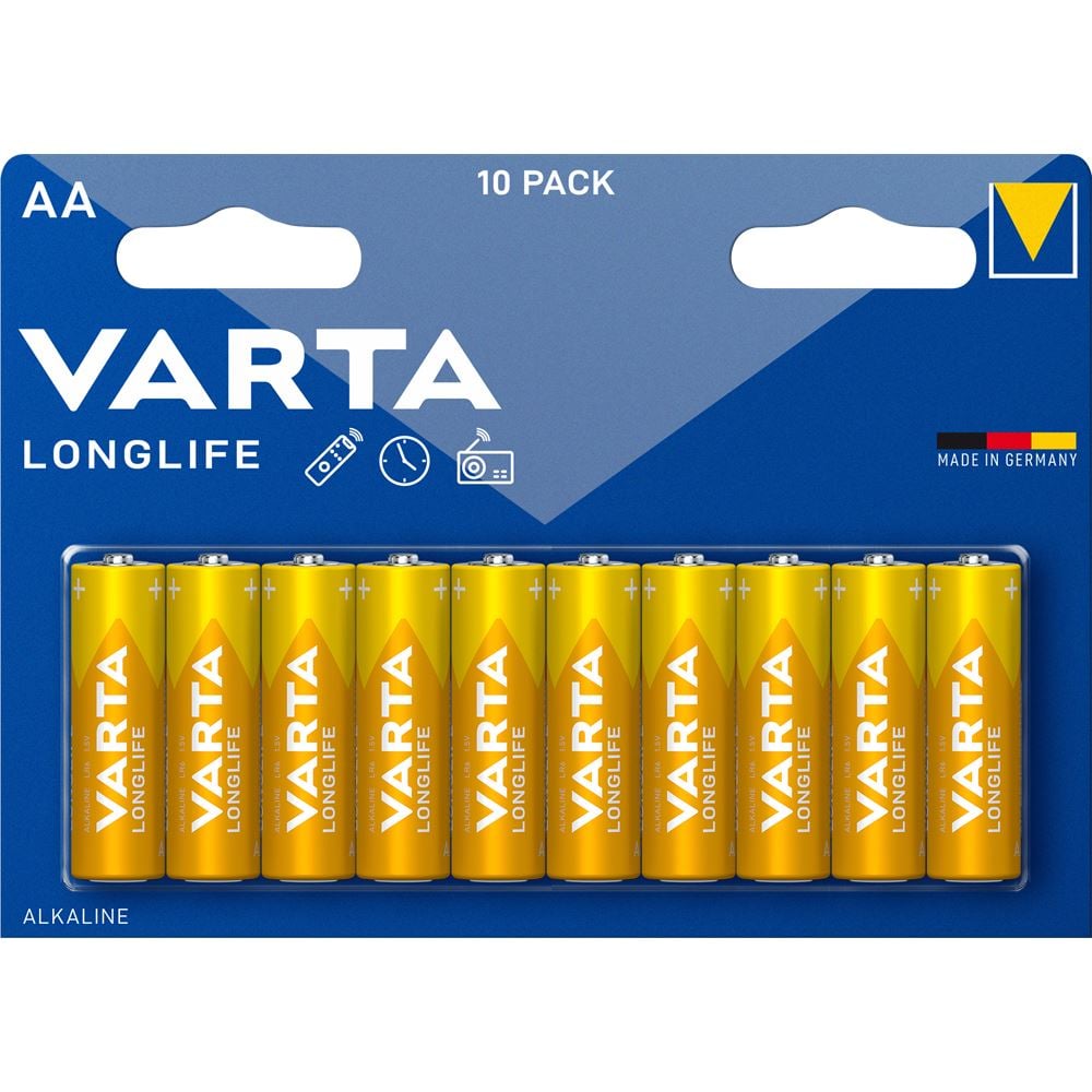 Varta Longlife Alkaline AA ceruza elem 10 db/csomag (47721) Varta Longlife Alkaline AA ceruza elem 10 db/csomag (47721)