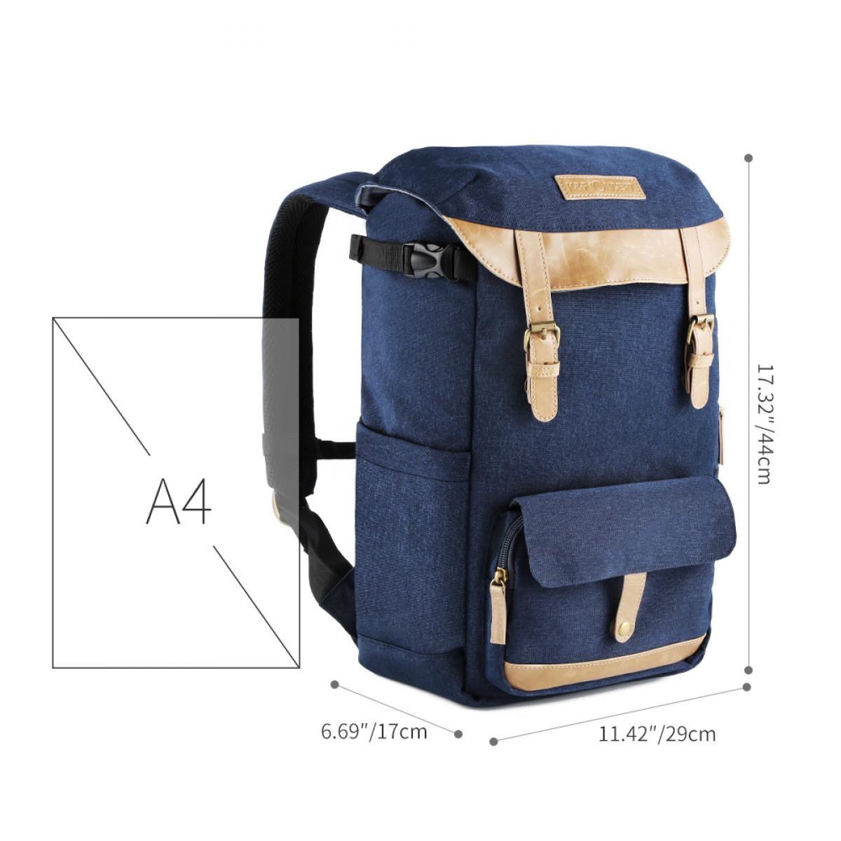 K&F Concept Beta Zip fotós hátizsák 17L, szövet, kék