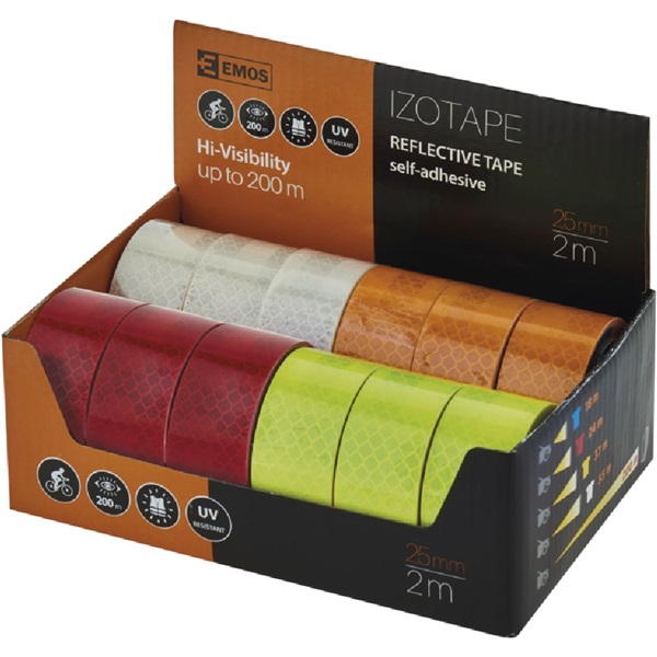 Emos F6070 25mm/2m öntapadós fényvisszaverő szalag Emos F6070 25mm/2m öntapadós fényvisszaverő szalag