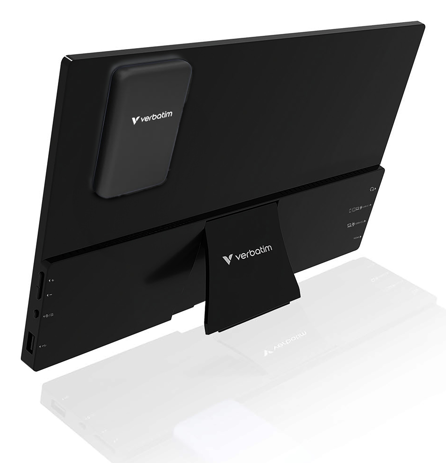 Verbatim 13,3" 32087 Hordozható monitor + 5000mAh Powerbank - 1920x1200, WUXGA, LED, IPS, Hangszóró, FreeSync,  Érintőképernyő, Fekete