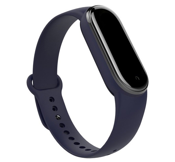 Pótszíj (szilikon, állítható, 15 mm, speciális) SÖTÉTKÉK [Xiaomi Mi Band 6 ]