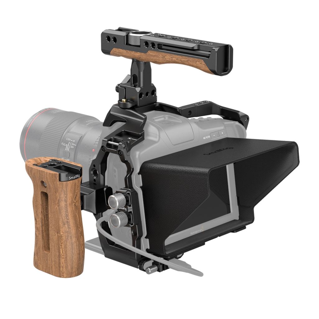 SmallRig BMPCC 6K Pro rögzítőkeret markolattal és napellenzővel (3299) SmallRig BMPCC 6K Pro rögzítőkeret markolattal és napellenzővel (3299)