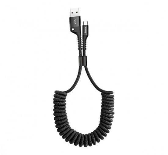 Baseus Fish-eye USB-A - Type-C feltekerert adatkábel, 1m, fekete (CATSR-01) Baseus Fish-eye USB-A - Type-C feltekerert adatkábel, 1m, fekete (CATSR-01)