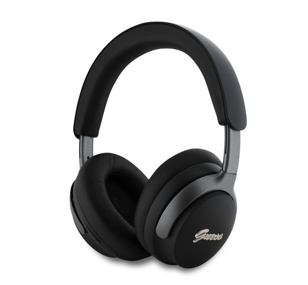 CG MOBILE GUESS PU LEATHER SCRIPT LOGO bluetooth fejhallgató SZTEREO (v5.4, mikrofon, aktív zajszűrő, IPX4 vízálló) FEKETE (GUBHC22PSFCSMK)