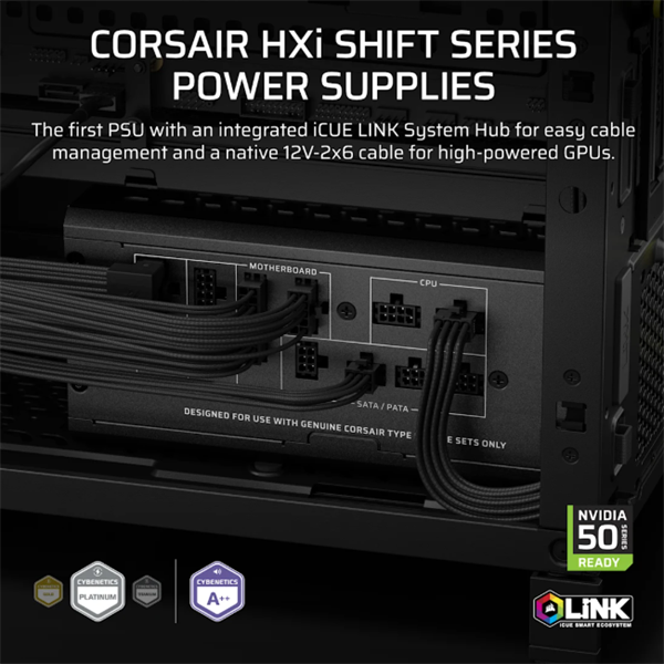 Corsair iCUE LINK HXi SHIFT Series, iCUE LINK HX1200i SHIFT 1200 Watt  Tápegység