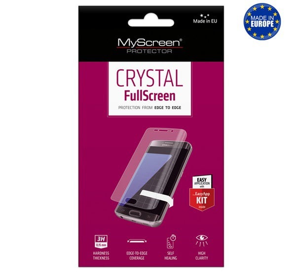 MYSCREEN CRYSTAL FULLSCREEN képernyővédő fólia (íves, öntapadó PET, nem visszaszedhető, 0.15mm, 3H) ÁTLÁTSZÓ [Honor 7A]