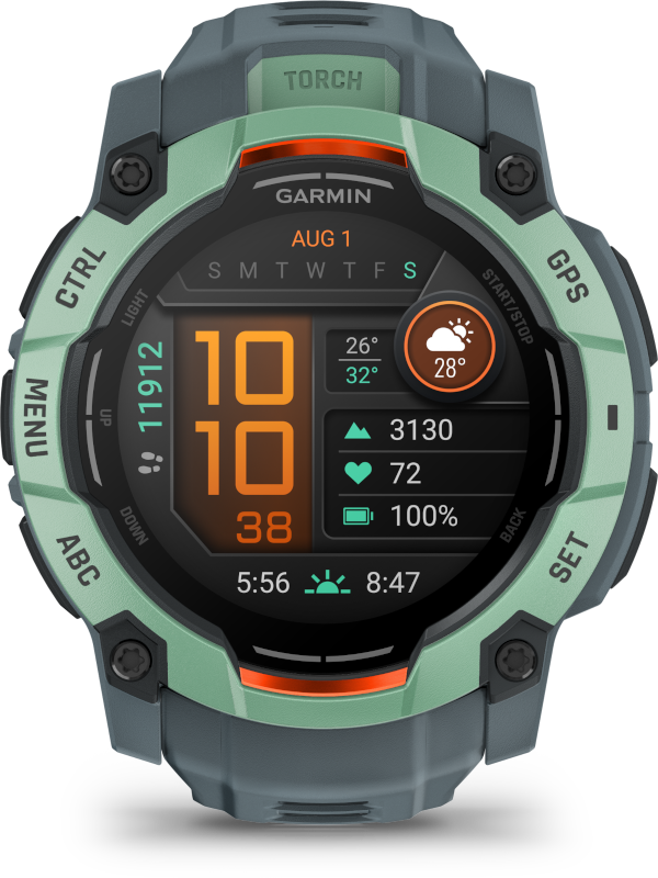 Instinct 3, 50mm AMOLED  Tropic Okosóra grey strap
