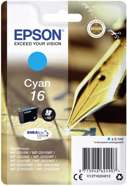 Epson 16 DURABrite Ultra tintapatron cián (C13T16224012) Epson 16 DURABrite Ultra tintapatron cián (C13T16224012)