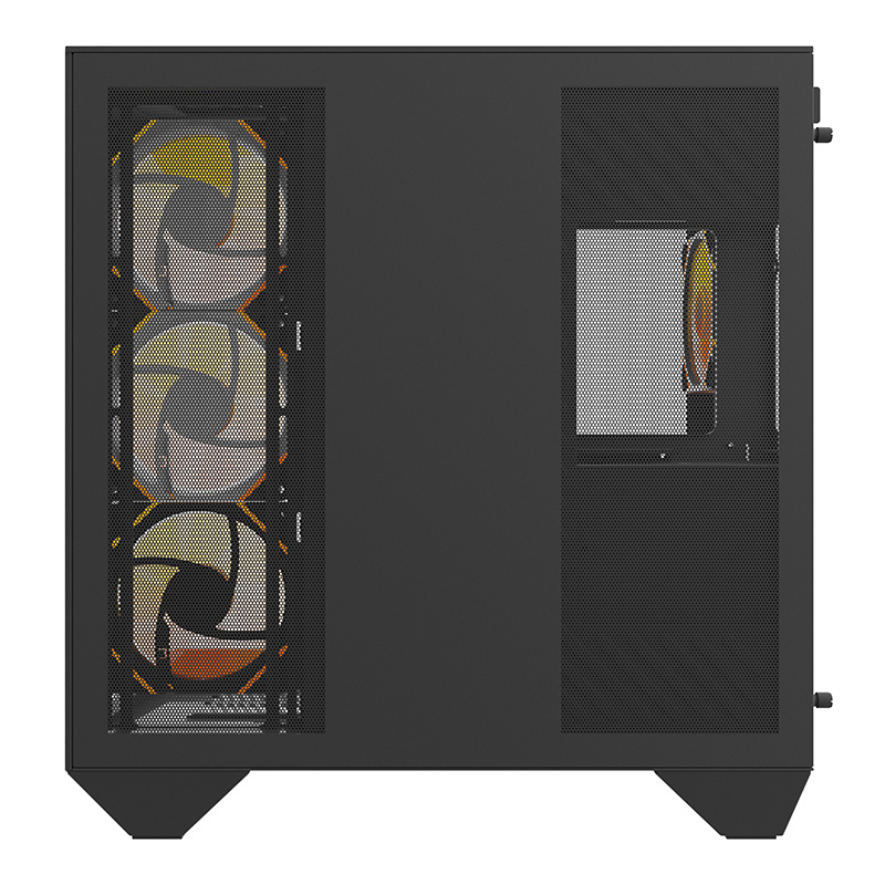 Darkflash DY470 számítógépház  + 4 ventilátor + GPU konzol Fekete