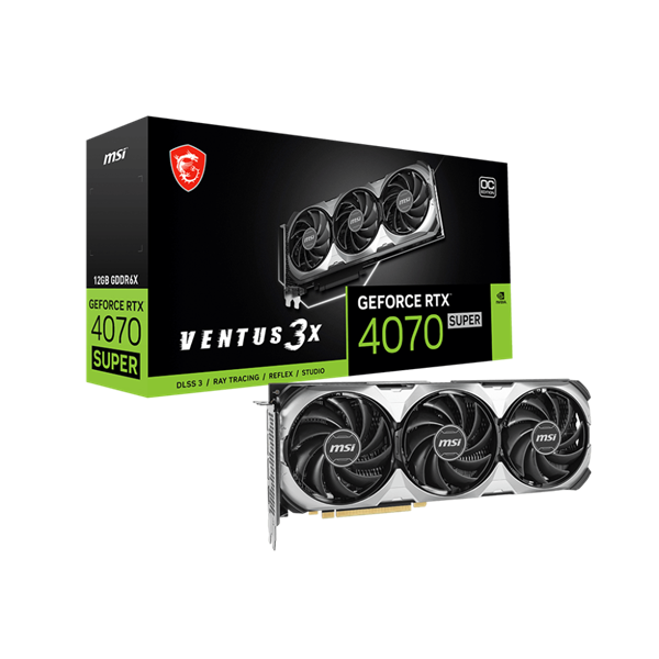 MSI PCI-Ex16x nVIDIA RTX 4070 SUPER VENTUS 3X 12GB DDR6X OC Videokártya 