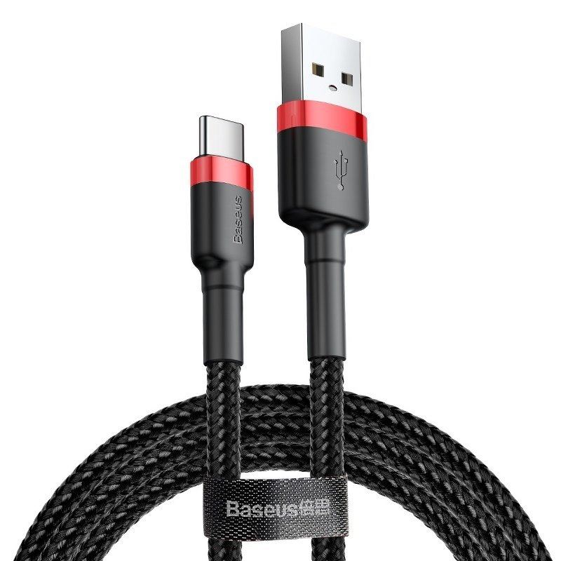 Baseus Cafule USB-A - USB-C kábel 0,5 m fekete-piros (CATKLF-A91) Baseus Cafule USB-A - USB-C kábel 0,5 m fekete-piros (CATKLF-A91)