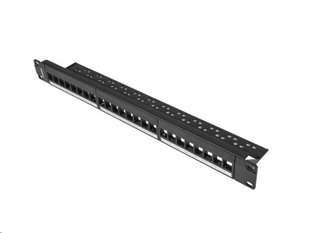 Lanberg patch panel keystone 24 port 1U 19" fekete (PPKS-1024-B)