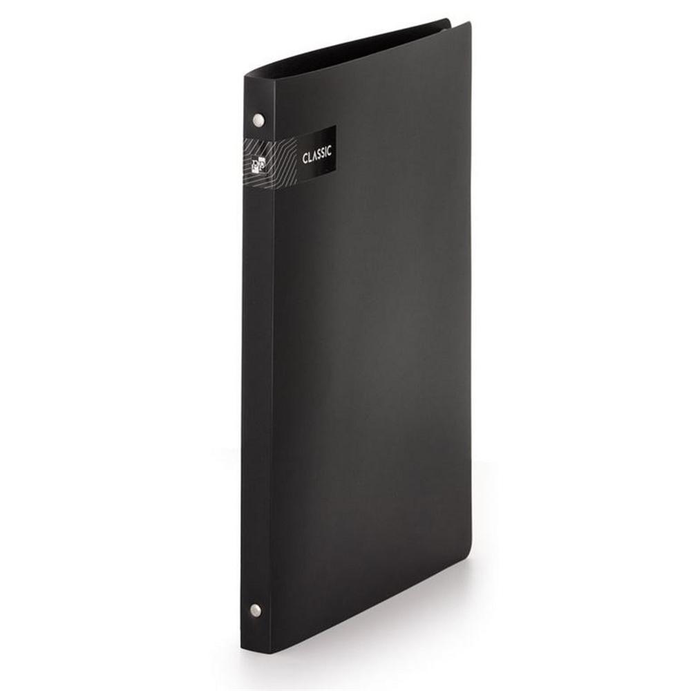 Karton Gyűrűskönyv A4, 4 gyűrűs 2cm gerinc PP,  P+P Opaline fekete (2-101)