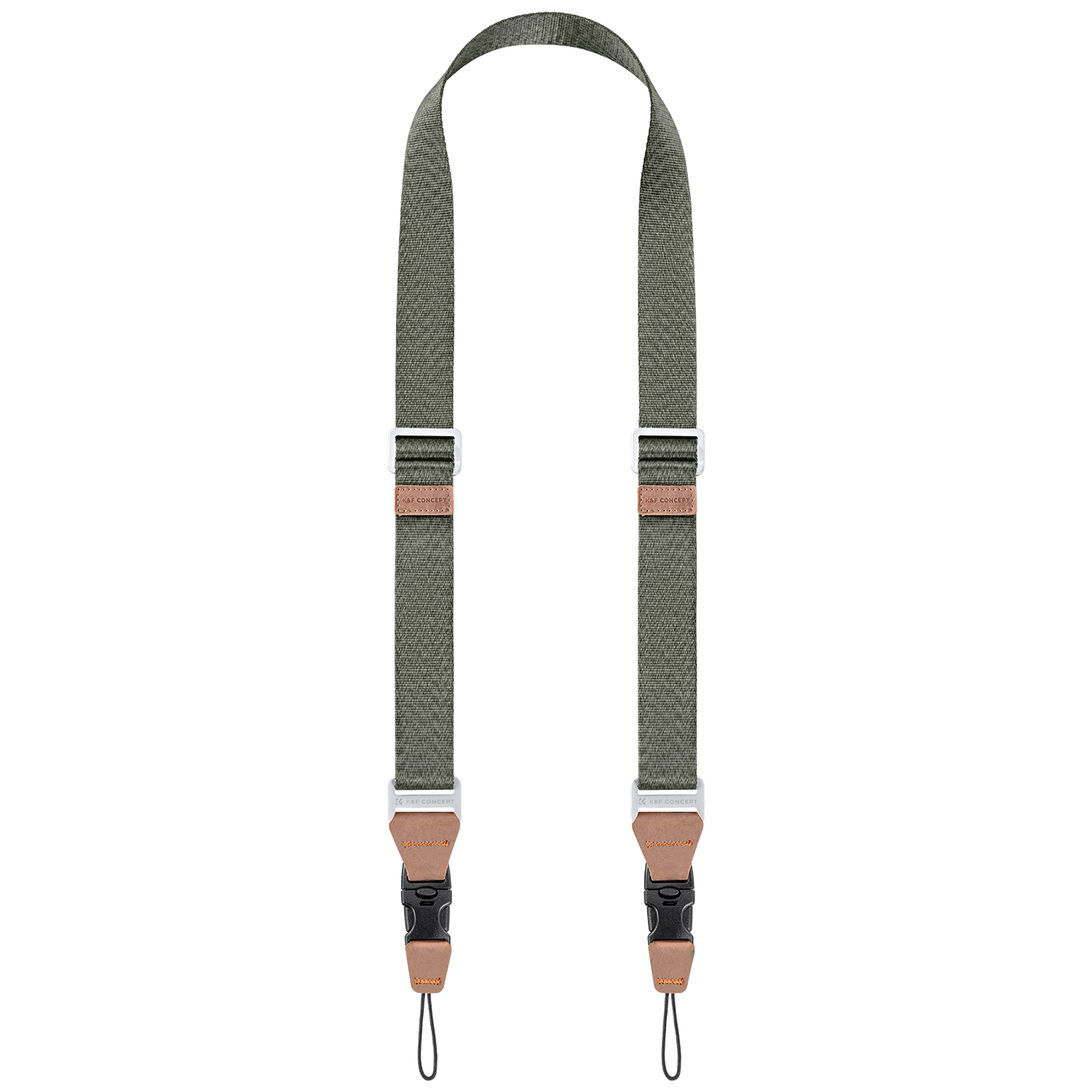 K&F Concept lapos nyakpánt gyorskioldó csattal, 3,2cm x 100-160cm, zöld