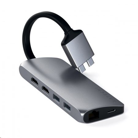 Satechi TYPE-C Dual Multimedia Adapter asztroszürke